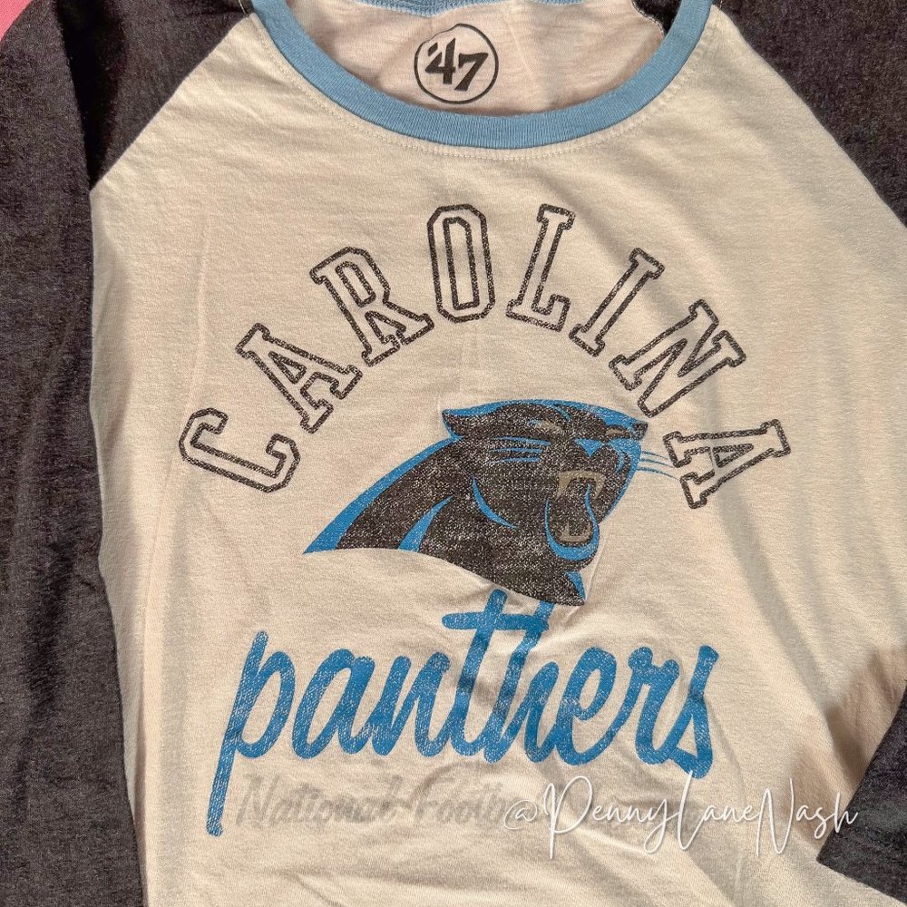 "47 Brand NFL Carolina Panthers Baseball T-Shirt - Picture 3 of 10